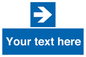 MV7937: Custom Mandatory directional sign, blue arrow right