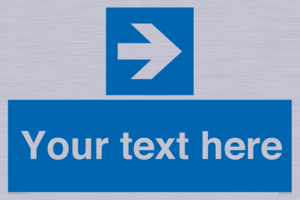MV7937: Custom Mandatory directional sign, blue arrow right