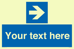 MV7937: Custom Mandatory directional sign, blue arrow right
