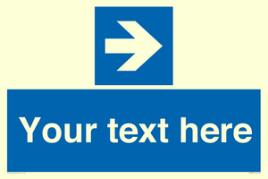 MV7937: Custom Mandatory directional sign, blue arrow right