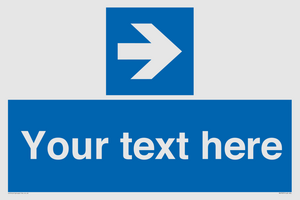 MV7937: Custom Mandatory directional sign, blue arrow right