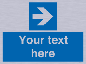 MV7937: Custom Mandatory directional sign, blue arrow right