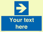 MV7937: Custom Mandatory directional sign, blue arrow right