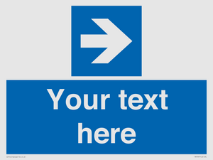 MV7937: Custom Mandatory directional sign, blue arrow right