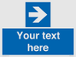 MV7937: Custom Mandatory directional sign, blue arrow right