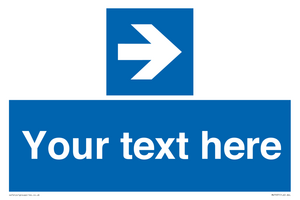 MV7937: Custom Mandatory directional sign, blue arrow right