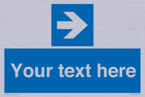 MV7937: Custom Mandatory directional sign, blue arrow right