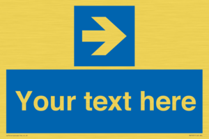 MV7937: Custom Mandatory directional sign, blue arrow right