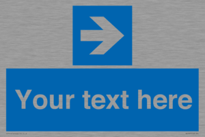 MV7937: Custom Mandatory directional sign, blue arrow right