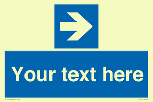 MV7937: Custom Mandatory directional sign, blue arrow right