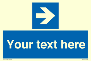 MV7937: Custom Mandatory directional sign, blue arrow right
