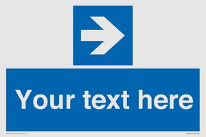 MV7937: Custom Mandatory directional sign, blue arrow right