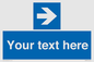 MV7937: Custom Mandatory directional sign, blue arrow right