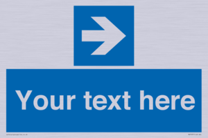 MV7937: Custom Mandatory directional sign, blue arrow right