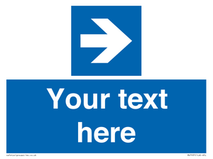 MV7937: Custom Mandatory directional sign, blue arrow right