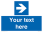 MV7937: Custom Mandatory directional sign, blue arrow right