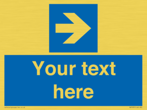 MV7937: Custom Mandatory directional sign, blue arrow right