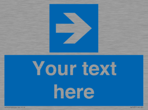 MV7937: Custom Mandatory directional sign, blue arrow right