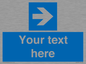 MV7937: Custom Mandatory directional sign, blue arrow right