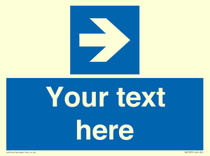MV7937: Custom Mandatory directional sign, blue arrow right