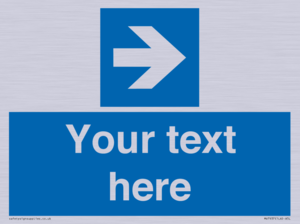 MV7937: Custom Mandatory directional sign, blue arrow right