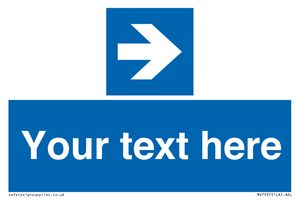 MV7937: Custom Mandatory directional sign, blue arrow right