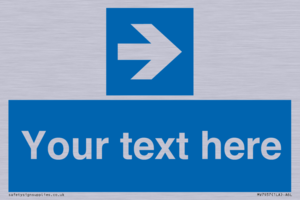 MV7937: Custom Mandatory directional sign, blue arrow right