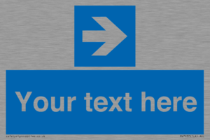 MV7937: Custom Mandatory directional sign, blue arrow right