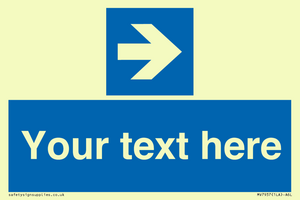 MV7937: Custom Mandatory directional sign, blue arrow right