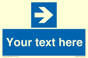 MV7937: Custom Mandatory directional sign, blue arrow right