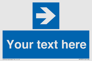 MV7937: Custom Mandatory directional sign, blue arrow right