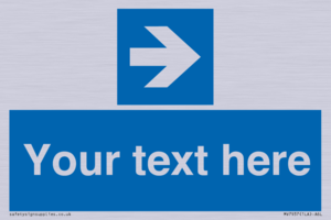 MV7937: Custom Mandatory directional sign, blue arrow right