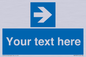 MV7937: Custom Mandatory directional sign, blue arrow right