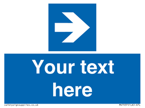 MV7937: Custom Mandatory directional sign, blue arrow right