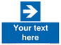 MV7937: Custom Mandatory directional sign, blue arrow right