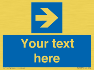 MV7937: Custom Mandatory directional sign, blue arrow right