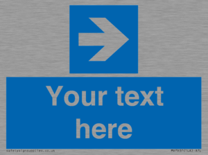 MV7937: Custom Mandatory directional sign, blue arrow right