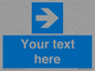 MV7937: Custom Mandatory directional sign, blue arrow right