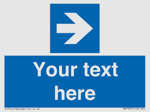 MV7937: Custom Mandatory directional sign, blue arrow right
