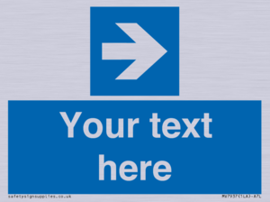 MV7937: Custom Mandatory directional sign, blue arrow right