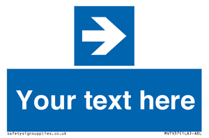MV7937: Custom Mandatory directional sign, blue arrow right