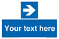 MV7937: Custom Mandatory directional sign, blue arrow right