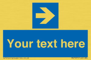 MV7937: Custom Mandatory directional sign, blue arrow right