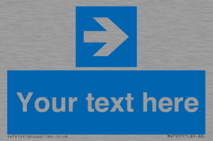 MV7937: Custom Mandatory directional sign, blue arrow right