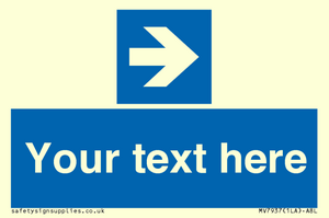 MV7937: Custom Mandatory directional sign, blue arrow right