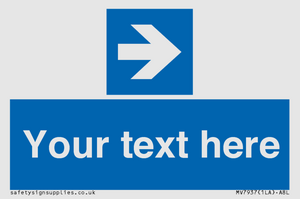 MV7937: Custom Mandatory directional sign, blue arrow right