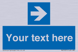 MV7937: Custom Mandatory directional sign, blue arrow right