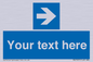 MV7937: Custom Mandatory directional sign, blue arrow right