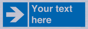 MV7937: Custom Mandatory directional sign, blue arrow right