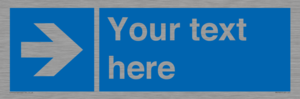 MV7937: Custom Mandatory directional sign, blue arrow right
